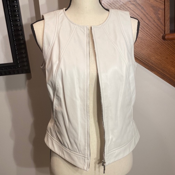 Helios and Luna Jackets & Blazers - Leather vest by Helios and Luna!  RARE FIND!  Ivory leather size Small.